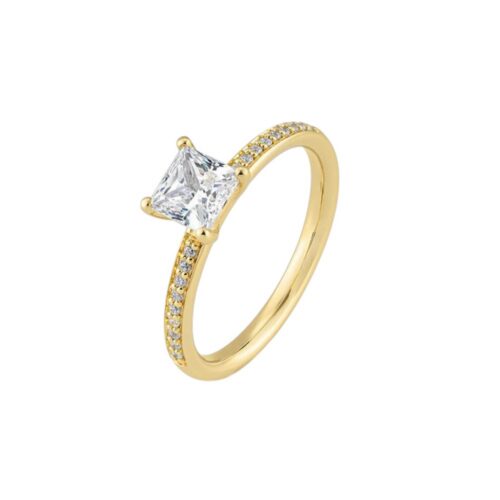 Saint Maurice - Carree diamantring i gult gull 1,099