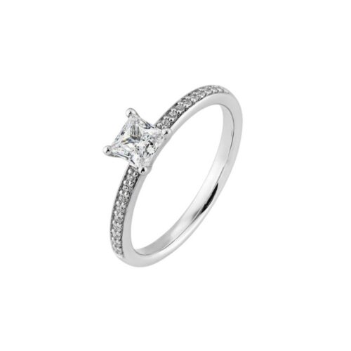 Saint Maurice - Carree diamantring i hvitt gull 0,689