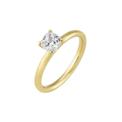 Saint Maurice – Cushion diamantring i gult gull 1,0 ct
