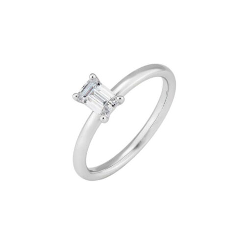 Saint Maurice - Emerald diamantring i 14 k hvitt gull 0,50 ct