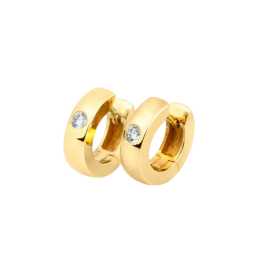 Saint Maurice - Ørepynt i gult gull med diamant 0,14 ct