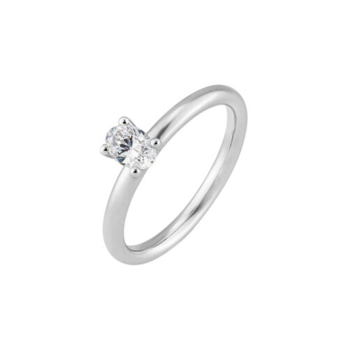 Saint Maurice – Oval diamantring i hvitt gull 0,40 ct