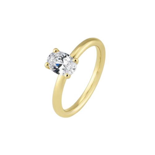 Saint Maurice – Oval diamantring i gult gull 1,0 ct