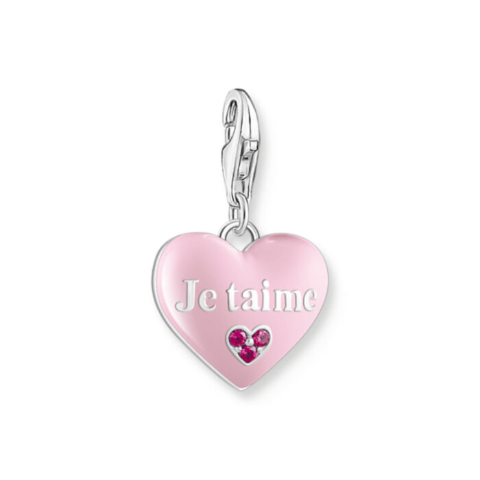 Thomas Sabo - Charm/anheng i sølv med rosa emalje og rosa zirkonia - City Charm Paris