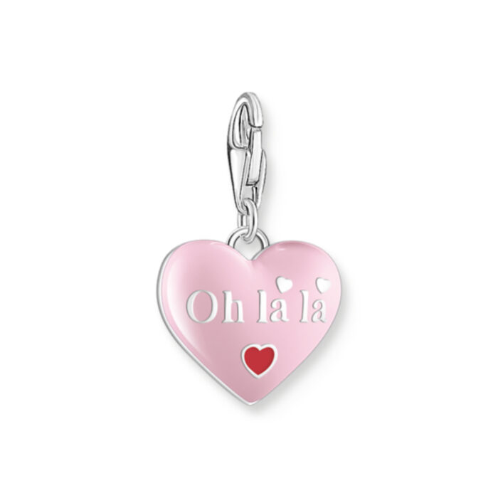 Thomas Sabo - Charm/anheng i sølv med rosa emalje og rosa zirkonia - City Charm Paris