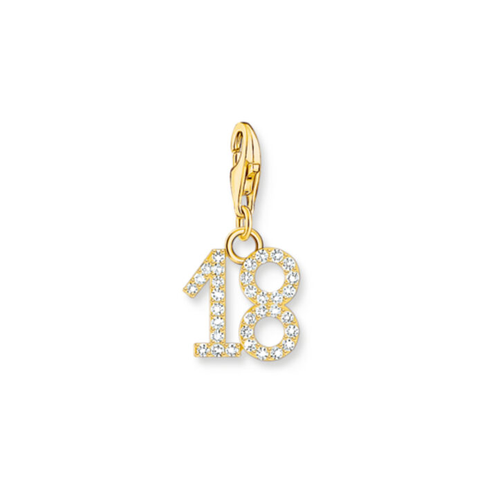 2139 414 39 Thomas Sabo - Charm/anheng i forgyldt sølv med zirkonia, 18 - As We Tell Thomas Sabo - Charm/anheng i forgyldt sølv med zirkonia, 18 - As We Tell