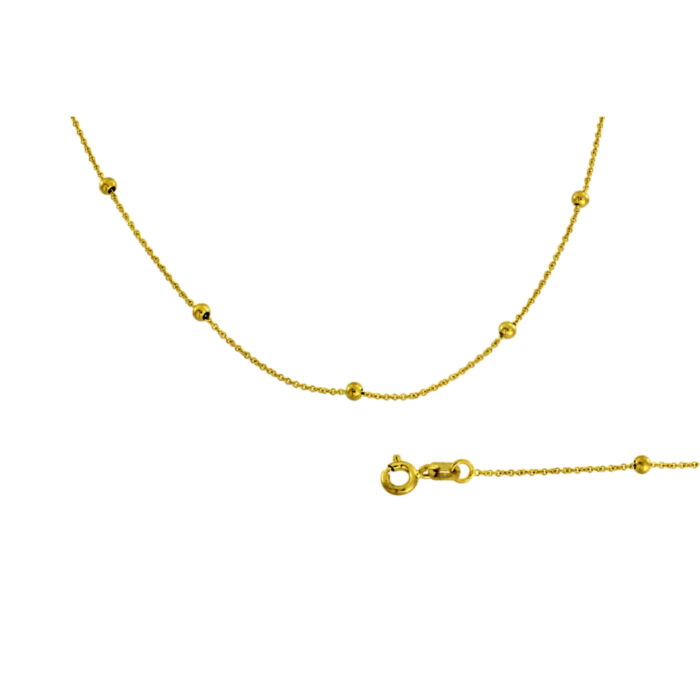 2795468 45 NC Christophersen - Ankerkjede i gult gull med kuler - 42/45 cm
