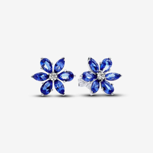 Pandora - Sparkling blue herbarium cluster stud earrings