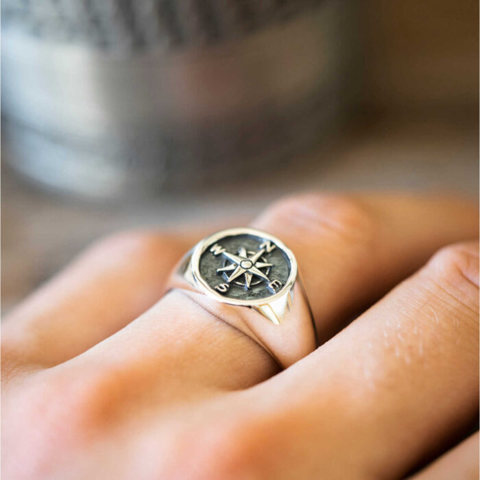310087 2 A ALEXANDER - Kompass Ring I Sølv