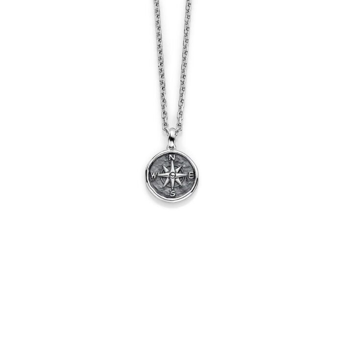 310089 ALEXANDER - Halssmykke i sølv med 50cm kjede - Kompass