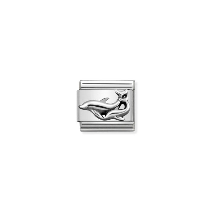 330101 29 01 Nomination - Composable Classic OXIDIZED SYMBOLS in st.steel and 925 sterling silver Dolphins