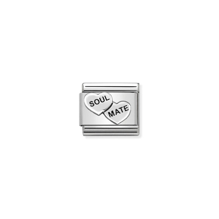 330101 38 01 Nomination - Composable Classic OXIDIZED SYMBOLS in st.steel and 925 sterling silver SOUL MATE hearts