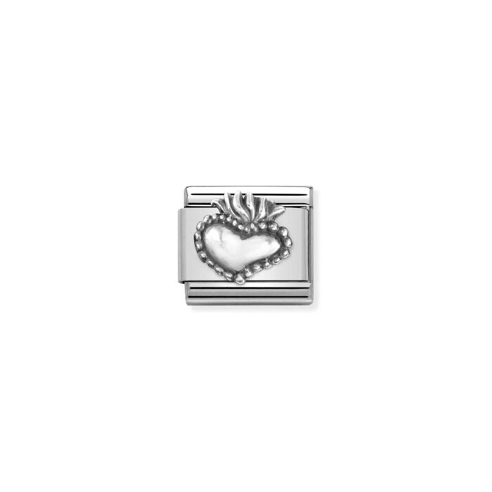 Nomination - Composable Classic OXIDIZED SYMBOLS in st.steel and 925 sterling silver Sacred Heart