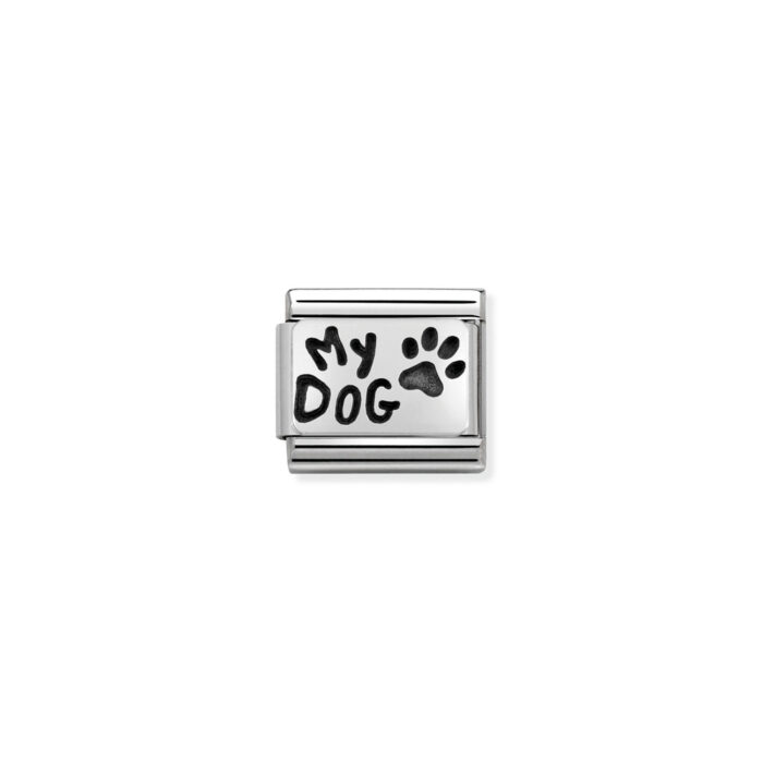 330102 35 01 Nomination - Composable Classic PLATES OXIDIZED steel and 925 sterling silver MY DOG