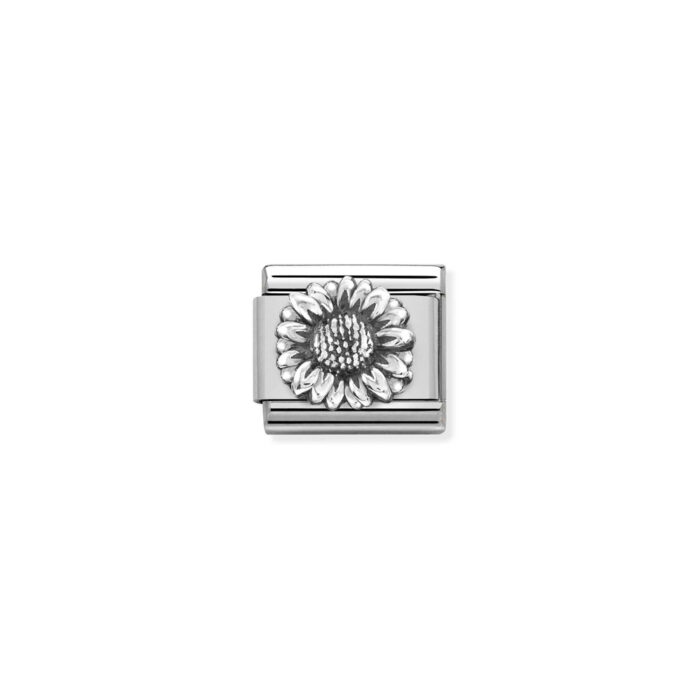 330110 22 01 Nomination - Composable Classic RELIEF steel and 925 sterling silver Sunflower