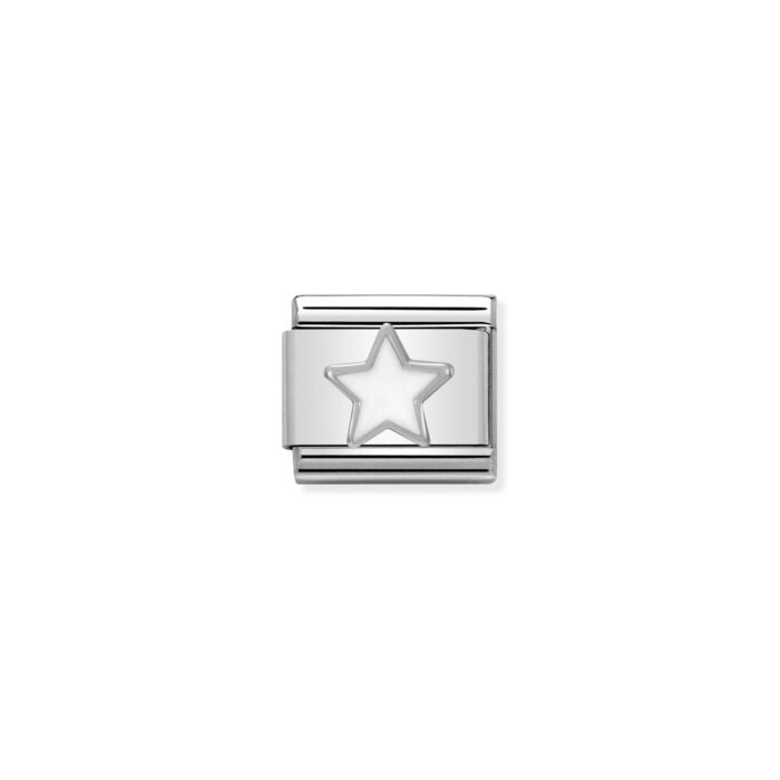 Nomination - Composable Classic SYMBOLS in stainless steel , enamel and 925 sterling silver White Star