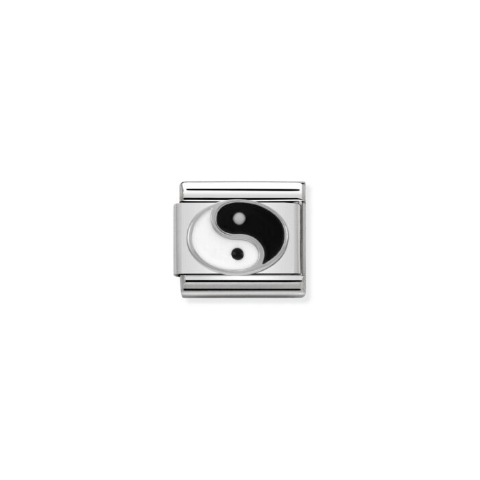 Nomination - Composable Classic SYMBOLS in stainless steel , enamel and 925 sterling silver Ying Yang