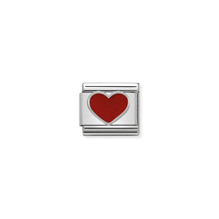 330202 17 01 Nomination - Composable Classic SYMBOLS in stainless steel , enamel and 925 sterling silver Red Heart Nomination - Composable Classic SYMBOLS in stainless steel , enamel and 925 sterling silver Red Heart