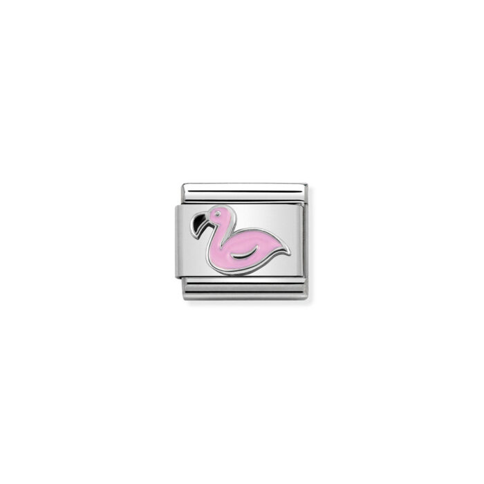 330202 43 01 Nomination - Composable Classic SYMBOLS in stainless steel , enamel and 925 sterling silver Flamingo Nomination - Composable Classic SYMBOLS in stainless steel , enamel and 925 sterling silver Flamingo