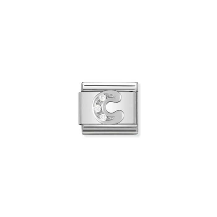 330301 03 01 Nomination - Composable Classic ALPHABETH stainless steel, Cub. zirc and 925 sterling silver C Nomination - Composable Classic ALPHABETH stainless steel, Cub. zirc and 925 sterling silver C
