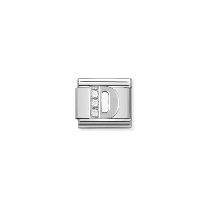 330301 04 01 Nomination - Composable Classic ALPHABETH stainless steel, Cub. zirc and 925 sterling silver D