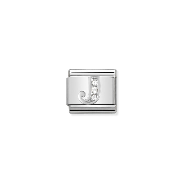 330301 10 01 Nomination - Composable Classic ALPHABETH stainless steel, Cub. zirc and 925 sterling silver J