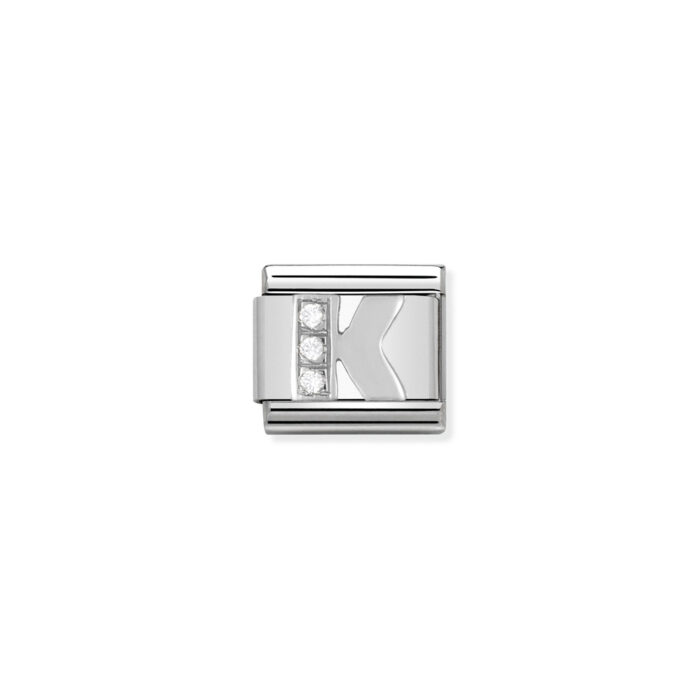 330301 11 01 Nomination - Composable Classic ALPHABETH stainless steel, Cub. zirc and 925 sterling silver K