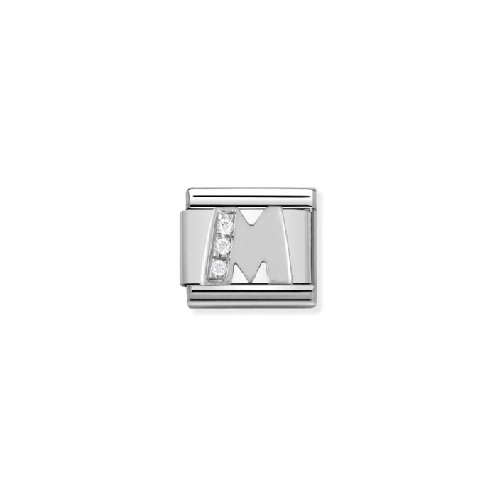 330301 13 01 Nomination - Composable Classic ALPHABETH stainless steel, Cub. zirc and 925 sterling silver M