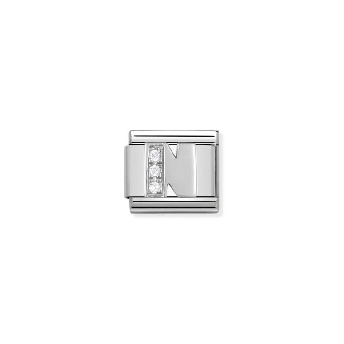 330301 14 01 Nomination - Composable Classic ALPHABETH stainless steel, Cub. zirc and 925 sterling silver N