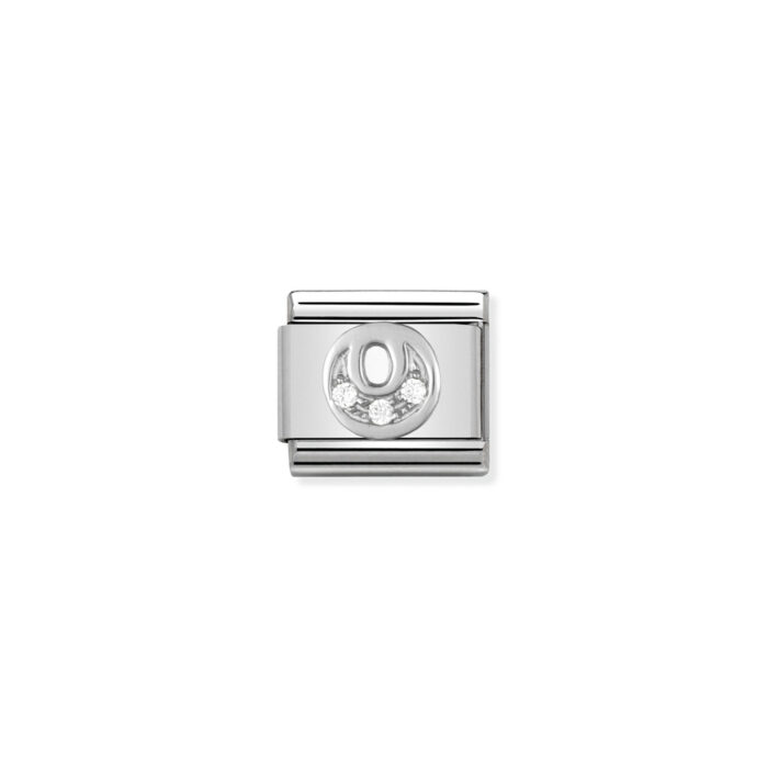 330301 15 01 Nomination - Composable Classic ALPHABETH stainless steel, Cub. zirc and 925 sterling silver O