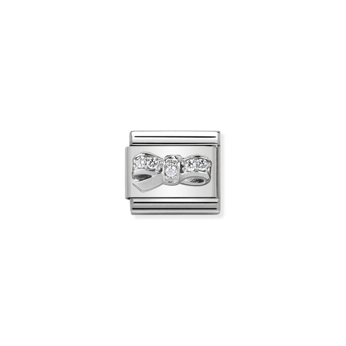 330304 20 01 Nomination - Composable CL SYMBOLS steel , Cubic zirconia and 925 sterling silver Bow CHERIE Nomination - Composable CL SYMBOLS steel , Cubic zirconia and 925 sterling silver Bow CHERIE