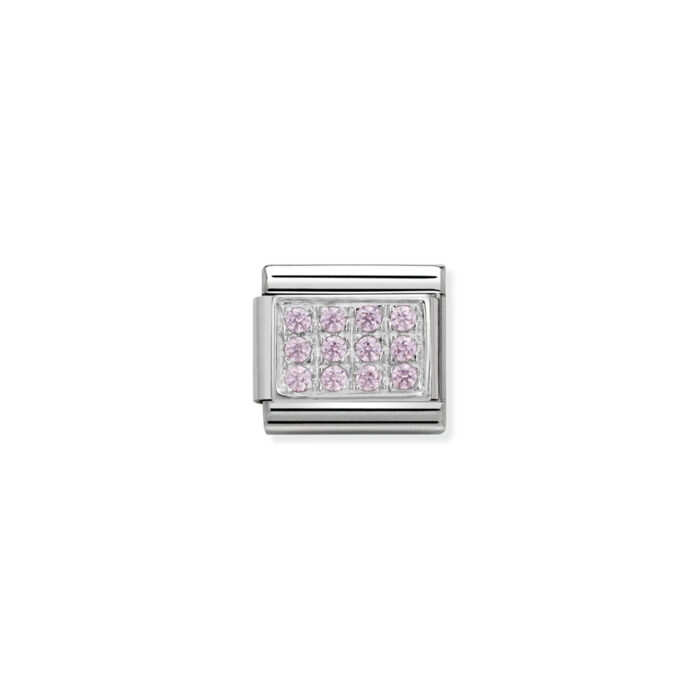330307 06 01 Nomination - Composable CL PAVE in stainless steel, Cubic zirconia and 925 sterling silver Pink CZ Nomination - Composable CL PAVE in stainless steel, Cubic zirconia and 925 sterling silver Pink CZ