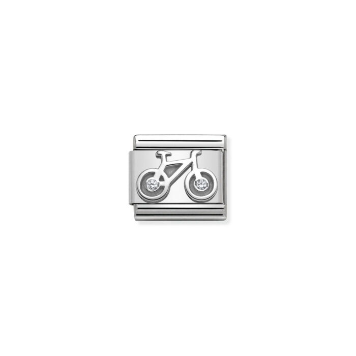 330311 04 01 Nomination - Composable CL symbols stainless steel , 925 sterling silver, and Cubic zirconia Bycicle Nomination - Composable CL symbols stainless steel , 925 sterling silver, and Cubic zirconia Bycicle