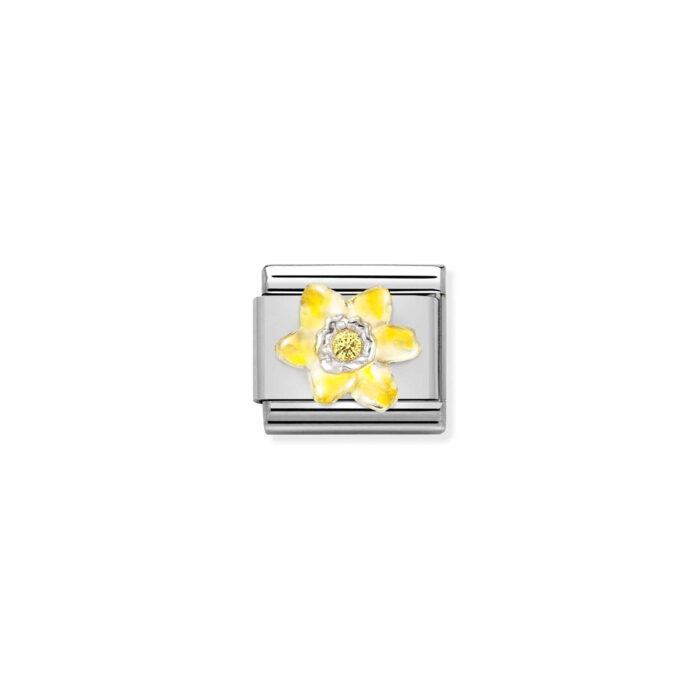 330321 08 01 Nomination - Composable CL SIMBOLS stainless steel, enamel, Cub. Zirc and 925 sterling silver Narcissus YELLOW Nomination - Composable CL SIMBOLS stainless steel, enamel, Cub. Zirc and 925 sterling silver Narcissus YELLOW