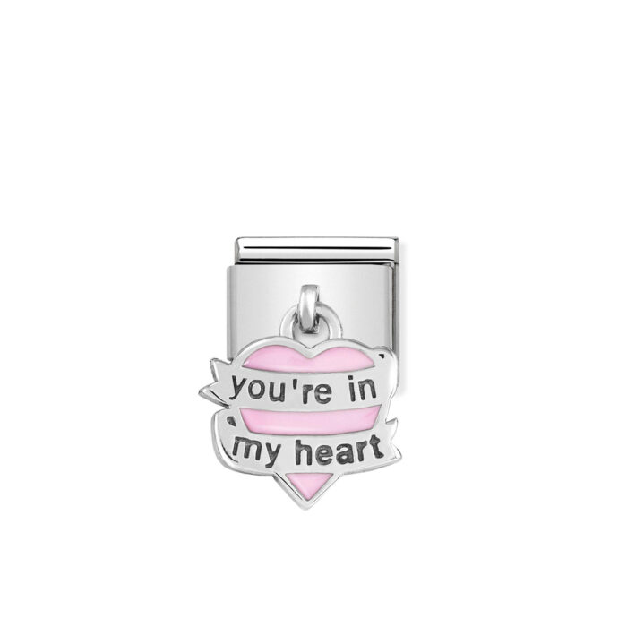 331805 06 01 Nomination - Composable Classic CHARMS steel, 925 sterling silver and enamel You re in my heart