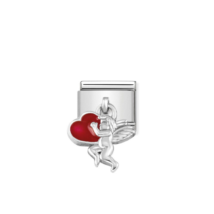 331805 08 01 Nomination - Composable Classic CHARMS steel, 925 sterling silver and enamel Angel with heart Nomination - Composable Classic CHARMS steel, 925 sterling silver and enamel Angel with heart