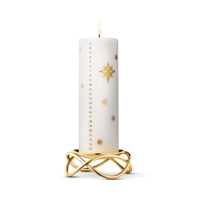 3411400 Christmas Collectibles Calender Candle Stars Georg Jensen- Kubbelysholder-forgyldt