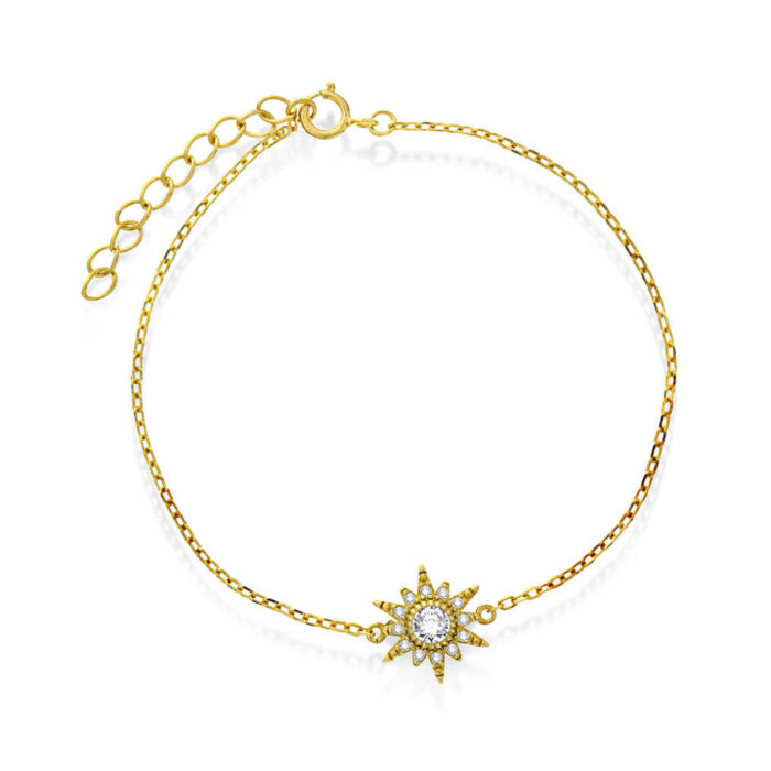 38481 A Janne Formoe by Pan Jewelry - Armbånd i forgyldt sølv med stjerne og zirkonia