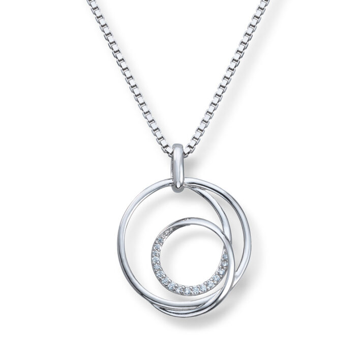 Silver by Frisenberg - Halssmykke i sølv med cubic zirkonia, sirkler