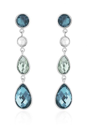 4073-1-520 London blue crystal, green quartz, rock crystal