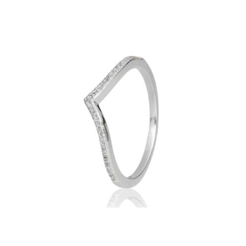 Saint Maurice - Eternity V Ring I Hvitt Gull Med Diamanter 0