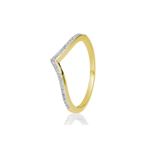 Saint Maurice - Eternity V Ring I Gult Gull Med Diamanter 0