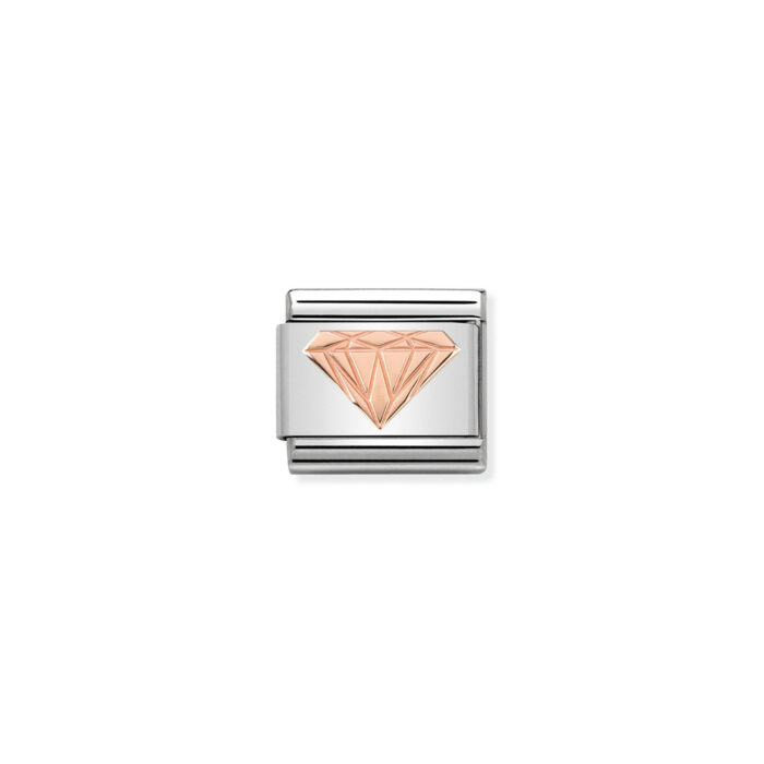 430104 18 01 Nomination - Composable Classic SYMBOLS steel and 9k rose gold Brilliant