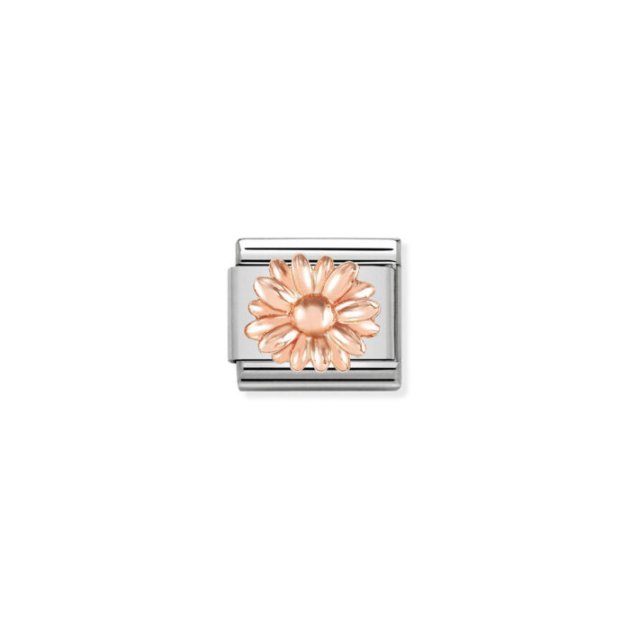 430106 08 01 Nomination - Composable Classic RELIEF SYMBOLS stainless steel and 9k rose gold Daisy