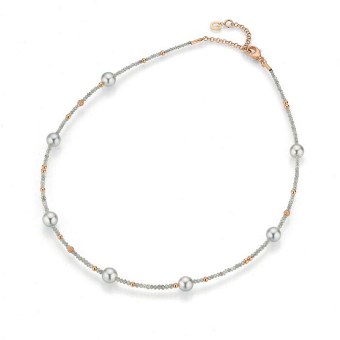 Gellner - Armbånd 18k rosègull - Akoya og sydhavsperler - Diamantperler (Kopi)