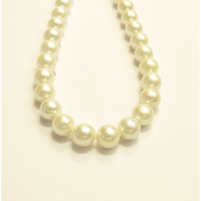 5 24142 03 Gellner - Perlekjede med hvite runde perler - 11-12mm