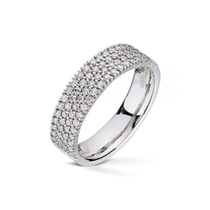 50 00337 076 TW SI 22460 600x600 1 Diamonds by Frisenberg - Bred ring i hvitt gull med diamantdryss - Totalt 0,76 ct