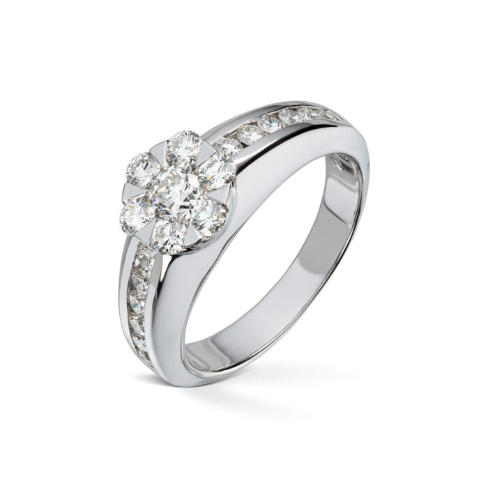 50 00399 1275 Diamonds by Frisenberg -Diamantring i hvitt gull 18K og diamanter ialt 1,00 ct TW/SI1