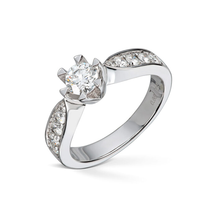 50 00897 1255 Diamonds by Frisenberg -Diamantring i hvitt gull 14K og diamanter ialt 0,88 ct TW/SI1