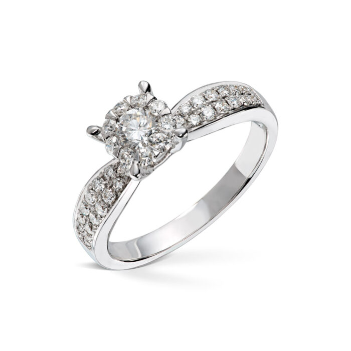 50 00970 1255 19995 Diamonds by Frisenberg - Ring i hvitt gull med totalt 0,65 ct diamanter